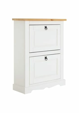 IDIMEX Schuhkipper Mit 2 Klappen Im Mexiko Stil TEQUILA Weiß/braun 3 IDIMEX Schuhkipper Mit 2 Klappen Im Mexiko Stil TEQUILA Weiß/braun – Bild 3