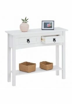 CARO-Möbel Konsolentisch Kiefer Massiv Mit 2 Schubladen, Mexico Möbel RURAL Weiß 8 CARO-Möbel Konsolentisch Kiefer Massiv Mit 2 Schubladen, Mexico Möbel RURAL Weiß -Wohn-esszimmer Verkäufe unnamed file 1027