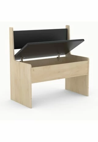 VCM. - My Home Holz Eckbank Sitzbank Bank Mit Truhe Esal Breite 80 Cm Anthrazit / Honig-Eiche 2 VCM. - My Home Holz Eckbank Sitzbank Bank Mit Truhe Esal Breite 80 Cm Anthrazit / Honig-Eiche – Bild 2