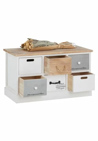 CARO-Möbel Sitzbank Mit 6 Schubkästen In Weiß SALVA Weiß 4 CARO-Möbel Sitzbank Mit 6 Schubkästen In Weiß SALVA Weiß – Bild 4