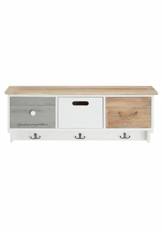 CARO-Möbel Wandgarderobe Mit 3 Schubkästen In Weiß SALVA 3 CARO-Möbel Wandgarderobe Mit 3 Schubkästen In Weiß SALVA – Bild 3