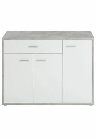 CARO-Möbel Schuhschrank 1 Schublade, 3 Türen DEUSTO Betonoptik/weiß 3 CARO-Möbel Schuhschrank 1 Schublade, 3 Türen DEUSTO Betonoptik/weiß – Bild 3