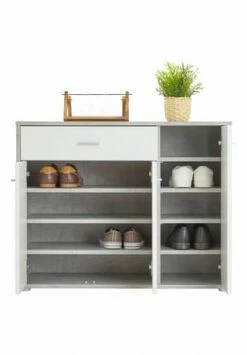 CARO-Möbel Schuhschrank 1 Schublade, 3 Türen DEUSTO Betonoptik/weiß 9 CARO-Möbel Schuhschrank 1 Schublade, 3 Türen DEUSTO Betonoptik/weiß -Wohn-esszimmer Verkäufe unnamed file 1058