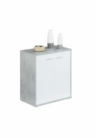 CARO-Möbel Schuhschrank 2 Türen In Verschiedenen Farben LENNIS Betonoptik/ Weiß 1 CARO-Möbel Schuhschrank 2 Türen In Verschiedenen Farben LENNIS Betonoptik/ Weiß