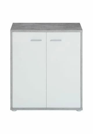 CARO-Möbel Schuhschrank 2 Türen In Verschiedenen Farben LENNIS Betonoptik/ Weiß 3 CARO-Möbel Schuhschrank 2 Türen In Verschiedenen Farben LENNIS Betonoptik/ Weiß – Bild 3