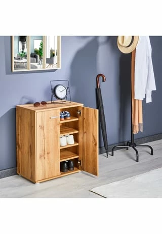 CARO-Möbel Schuhschrank 2 Türen In Verschiedenen Farben LENNIS Wotan Eiche 2 CARO-Möbel Schuhschrank 2 Türen In Verschiedenen Farben LENNIS Wotan Eiche – Bild 2