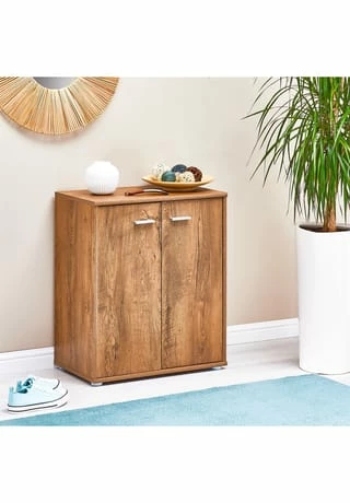 CARO-Möbel Schuhschrank 2 Türen In Verschiedenen Farben LENNIS Eiche Dunkelbraun 2 CARO-Möbel Schuhschrank 2 Türen In Verschiedenen Farben LENNIS Eiche Dunkelbraun – Bild 2