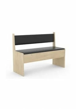 VCM. - My Home Holz Eckbank Sitzbank Bank Mit Truhe Esal Breite 110 Cm Anthrazit / Honig-Eiche