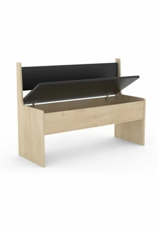 VCM. - My Home Holz Eckbank Sitzbank Bank Mit Truhe Esal Breite 110 Cm Anthrazit / Honig-Eiche 2 VCM. - My Home Holz Eckbank Sitzbank Bank Mit Truhe Esal Breite 110 Cm Anthrazit / Honig-Eiche – Bild 2