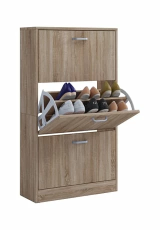 VCM. - My Home Holz Regal Kipper Schuhregal Schuhschrank Schuhkipper 3 Klappen Sipos L Sonoma-Eiche (Sägerau) 1 VCM. - My Home Holz Regal Kipper Schuhregal Schuhschrank Schuhkipper 3 Klappen Sipos L Sonoma-Eiche (Sägerau)