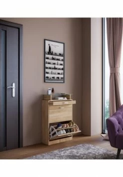 VCM. - My Home Holz Regal Kipper Schuhregal Schuhschrank Schuhkipper 2 Klappen Ablage Braso Sonoma-Eiche (Sägerau) 7 VCM. - My Home Holz Regal Kipper Schuhregal Schuhschrank Schuhkipper 2 Klappen Ablage Braso Sonoma-Eiche (Sägerau) -Wohn-esszimmer Verkäufe unnamed file 1104