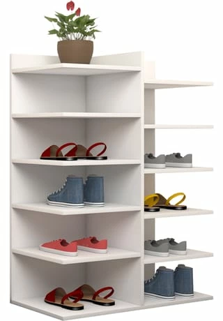 VCM. - My Home XXL Holz Großer Schuhschrank Schuhkommode Schuhregal Groß Enosa 12 Fächer Weiß 2 VCM. - My Home XXL Holz Großer Schuhschrank Schuhkommode Schuhregal Groß Enosa 12 Fächer Weiß – Bild 2