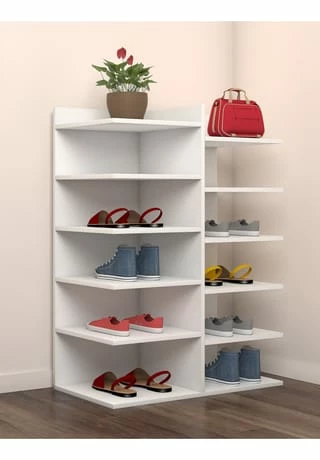 VCM. - My Home XXL Holz Großer Schuhschrank Schuhkommode Schuhregal Groß Enosa 12 Fächer Weiß 3 VCM. - My Home XXL Holz Großer Schuhschrank Schuhkommode Schuhregal Groß Enosa 12 Fächer Weiß – Bild 3