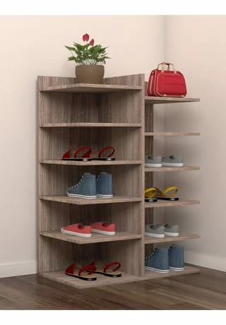 VCM. - My Home XXL Holz Großer Schuhschrank Schuhkommode Schuhregal Groß Enosa 12 Fächer Sonoma-Eiche 2 VCM. - My Home XXL Holz Großer Schuhschrank Schuhkommode Schuhregal Groß Enosa 12 Fächer Sonoma-Eiche – Bild 2