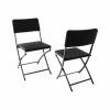 VCM. Klappstuhl 2er Set Schwarz In Rattan-Optik Gartenstuhl Balkonstuhl 80 X 40 Cm Schwarz