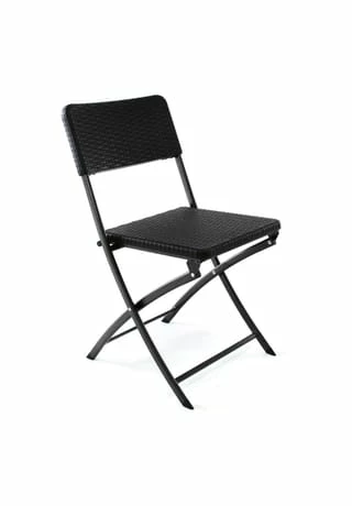 VCM. Klappstuhl 2er Set Schwarz In Rattan-Optik Gartenstuhl Balkonstuhl 80 X 40 Cm Schwarz 5 VCM. Klappstuhl 2er Set Schwarz In Rattan-Optik Gartenstuhl Balkonstuhl 80 X 40 Cm Schwarz – Bild 5