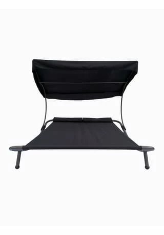 VCM. Doppelliege Gartenliege Zweier Sonnenliege Liegestuhl 2 Personen Dach Bindox Schwarz 3 VCM. Doppelliege Gartenliege Zweier Sonnenliege Liegestuhl 2 Personen Dach Bindox Schwarz – Bild 3