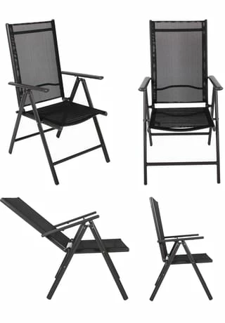 VCM. Set Gartenmöbel Alu Glas Gartenset Sitzgruppe Essgruppe Tisch Stühle 80 SW Tisch + 4 Stühle: Schwarz 4 VCM. Set Gartenmöbel Alu Glas Gartenset Sitzgruppe Essgruppe Tisch Stühle 80 SW Tisch + 4 Stühle: Schwarz – Bild 4