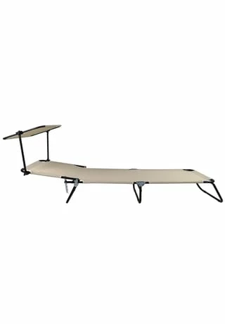 VCM. Gartenliege Liege Sonnenliege Liegestuhl Faltbar Klappbar Balkonliege Dach Creme 2 VCM. Gartenliege Liege Sonnenliege Liegestuhl Faltbar Klappbar Balkonliege Dach Creme – Bild 2
