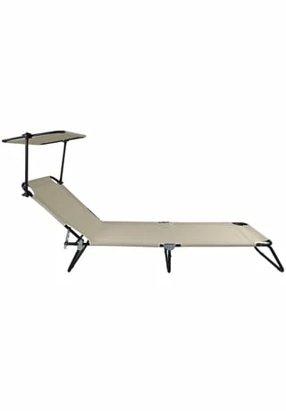 VCM. Gartenliege Liege Sonnenliege Liegestuhl Faltbar Klappbar Balkonliege Dach Creme 3 VCM. Gartenliege Liege Sonnenliege Liegestuhl Faltbar Klappbar Balkonliege Dach Creme – Bild 3