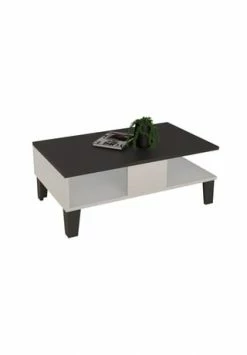 VCM. - My Home Holz Sofatisch Hoch Couchtisch Wohnzimmertisch Beistelltisch Ablage Dolda Weiß / Anthrazit