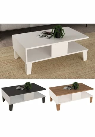 VCM. - My Home Holz Sofatisch Hoch Couchtisch Wohnzimmertisch Beistelltisch Ablage Dolda Weiß / Anthrazit 2 VCM. - My Home Holz Sofatisch Hoch Couchtisch Wohnzimmertisch Beistelltisch Ablage Dolda Weiß / Anthrazit – Bild 2