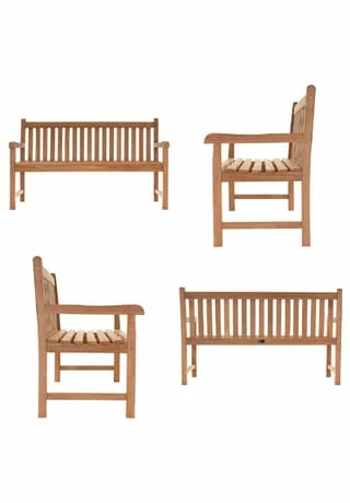 VCM. 3-Sitzer Gartenbank Parkbank Hochwertig Teak Holz Behandelt 150cm Braun 5 VCM. 3-Sitzer Gartenbank Parkbank Hochwertig Teak Holz Behandelt 150cm Braun – Bild 5