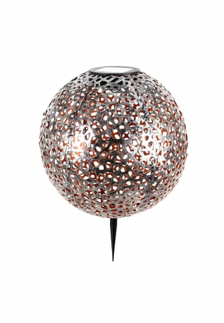 Näve Leuchten LED Deko-Solar-Kugelerdspieß D:25cm Silber 3 Näve Leuchten LED Deko-Solar-Kugelerdspieß D:25cm Silber – Bild 3