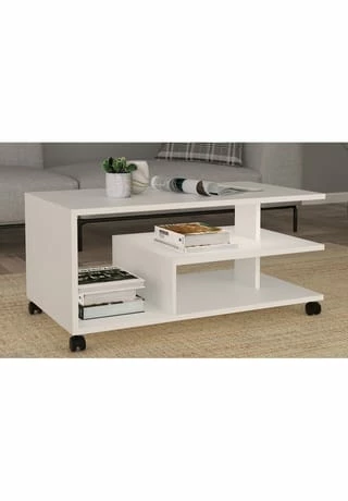 VCM. - My Home Holz Beistelltisch Couchtisch Sofatisch Wohnzimmertisch Rollen Rollbar Ralus Weiß 3 VCM. - My Home Holz Beistelltisch Couchtisch Sofatisch Wohnzimmertisch Rollen Rollbar Ralus Weiß – Bild 3