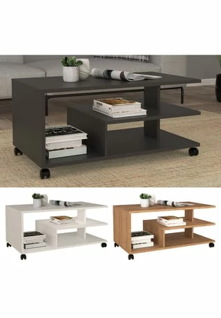 VCM. - My Home Holz Beistelltisch Couchtisch Sofatisch Wohnzimmertisch Rollen Rollbar Ralus Anthrazit 2 VCM. - My Home Holz Beistelltisch Couchtisch Sofatisch Wohnzimmertisch Rollen Rollbar Ralus Anthrazit – Bild 2