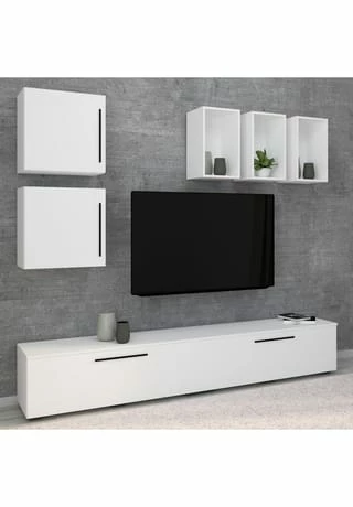 VCM. - My Media Holz TV Lowboard Möbel Fernsehschrank Tisch Konsole Fernsehtisch Arila S Weiß 4 VCM. - My Media Holz TV Lowboard Möbel Fernsehschrank Tisch Konsole Fernsehtisch Arila S Weiß – Bild 4