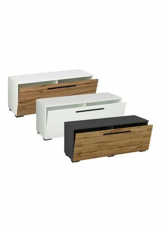 VCM. - My Media Holz TV Lowboard Möbel Fernsehschrank Tisch Konsole Fernsehtisch Arila S Weiß / Honig-Eiche 2 VCM. - My Media Holz TV Lowboard Möbel Fernsehschrank Tisch Konsole Fernsehtisch Arila S Weiß / Honig-Eiche – Bild 2