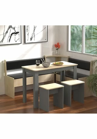 VCM. - My Home Eckbankgruppe Sitzgruppe Küchensitzgruppe Bank Tisch Hocker Esal Maxi Anthrazit / Honig-Eiche 2 VCM. - My Home Eckbankgruppe Sitzgruppe Küchensitzgruppe Bank Tisch Hocker Esal Maxi Anthrazit / Honig-Eiche – Bild 2