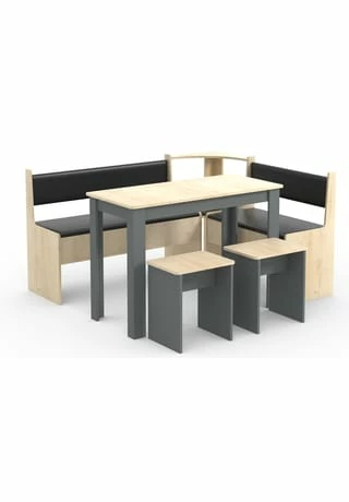 VCM. - My Home Eckbankgruppe Sitzgruppe Küchensitzgruppe Bank Tisch Hocker Esal Maxi Anthrazit / Honig-Eiche 3 VCM. - My Home Eckbankgruppe Sitzgruppe Küchensitzgruppe Bank Tisch Hocker Esal Maxi Anthrazit / Honig-Eiche – Bild 3