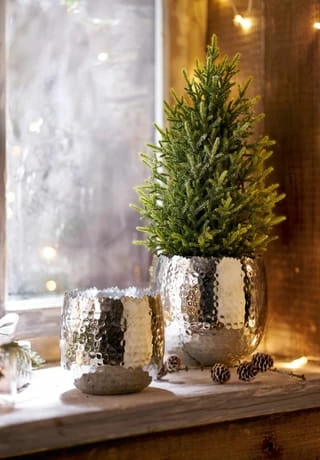 PURE DAY Übertopf-Set, 2-tlg. Leaf Metallfarben 2 PURE DAY Übertopf-Set, 2-tlg. Leaf Metallfarben – Bild 2