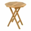 VCM. Balkontisch Gartentisch Beistelltisch Teakholz Klappbar Behandelt Ø60cm Braun