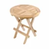 VCM. Beistelltisch Blumen Hocker Tisch Klappbar Teakholz Unbehandelt Ø40 Braun