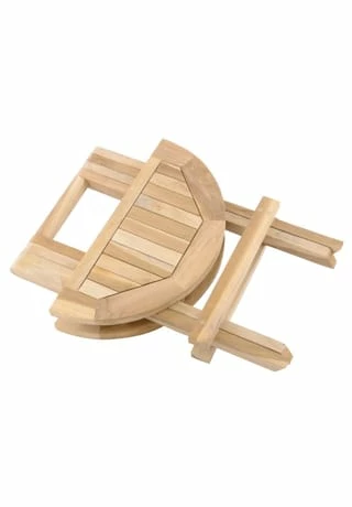 VCM. Beistelltisch Blumen Hocker Tisch Klappbar Teakholz Unbehandelt Ø40 Braun 2 VCM. Beistelltisch Blumen Hocker Tisch Klappbar Teakholz Unbehandelt Ø40 Braun – Bild 2