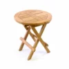 VCM. Beistelltisch Blumen Hocker Tisch Klappbar Teak Holz H 46cm Ø 40cm Braun