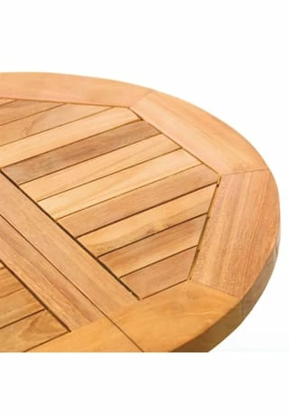 VCM. Beistelltisch Blumen Hocker Tisch Klappbar Teak Holz H 46cm Ø 40cm Braun 2 VCM. Beistelltisch Blumen Hocker Tisch Klappbar Teak Holz H 46cm Ø 40cm Braun – Bild 2