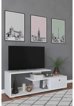 VCM. - My Media Holz TV Lowboard Fernsehschrank Konsole Fernsehtisch Fernseh Schublade Mazusa Weiß -Wohn-esszimmer Verkäufe unnamed file 167