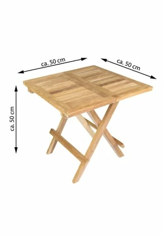 VCM. Balkontisch Gartentisch Teakholz Beistelltisch Klappbar Natur 50 X 50 Cm Braun 5 VCM. Balkontisch Gartentisch Teakholz Beistelltisch Klappbar Natur 50 X 50 Cm Braun – Bild 5
