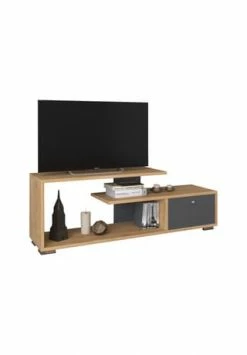 VCM. - My Media Holz TV Lowboard Fernsehschrank Konsole Fernsehtisch Fernseh Schublade Mazusa Honig-Eiche / Anthrazit