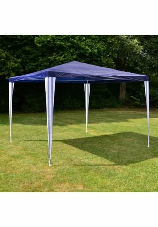 VCM. Pavillon 3x3 M In Blau PE Plane Partyzelt Gartenzelt Sonnenschutz Stahlgestell 2 VCM. Pavillon 3x3 M In Blau PE Plane Partyzelt Gartenzelt Sonnenschutz Stahlgestell – Bild 2