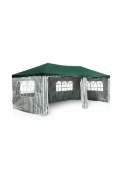 VCM. Pavillon Partyzelt Grün 3x6m PE 110g/m² Gartenzelt Festzelt Eventzelt Marktzelt