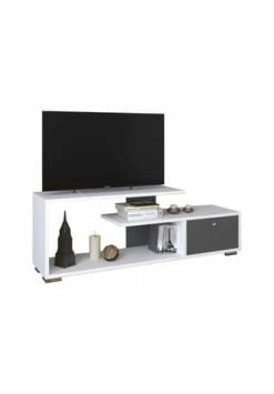 VCM. - My Media Holz TV Lowboard Fernsehschrank Konsole Fernsehtisch Fernseh Schublade Mazusa Weiß / Anthrazit
