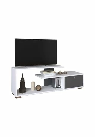 VCM. - My Media Holz TV Lowboard Fernsehschrank Konsole Fernsehtisch Fernseh Schublade Mazusa Weiß / Anthrazit 1 VCM. - My Media Holz TV Lowboard Fernsehschrank Konsole Fernsehtisch Fernseh Schublade Mazusa Weiß / Anthrazit