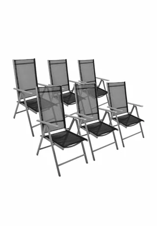 VCM. 6er Set Klappstuhl Schwarz Klappsessel Gartenstuhl Campingstuhl Liegestuhl Schwarz 1 VCM. 6er Set Klappstuhl Schwarz Klappsessel Gartenstuhl Campingstuhl Liegestuhl Schwarz