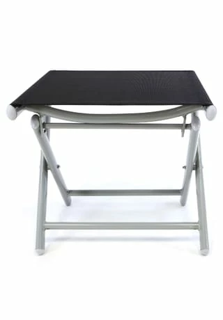 VCM. Alu Hocker Klappbar Sitzhocker - Textilene Schwarz Rahmen Hellgrau - Sitzhocker Schwarz 3 VCM. Alu Hocker Klappbar Sitzhocker - Textilene Schwarz Rahmen Hellgrau - Sitzhocker Schwarz – Bild 3