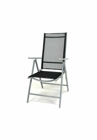 VCM. Klappstuhl Aluminium Komfortbreite Gartenstuhl Textilene Schwarz Rahmen Grau Schwarz 1 VCM. Klappstuhl Aluminium Komfortbreite Gartenstuhl Textilene Schwarz Rahmen Grau Schwarz